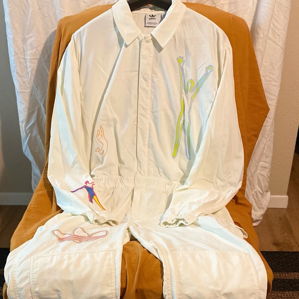 Adidas - cream jumpsuit - unisex - 2XL